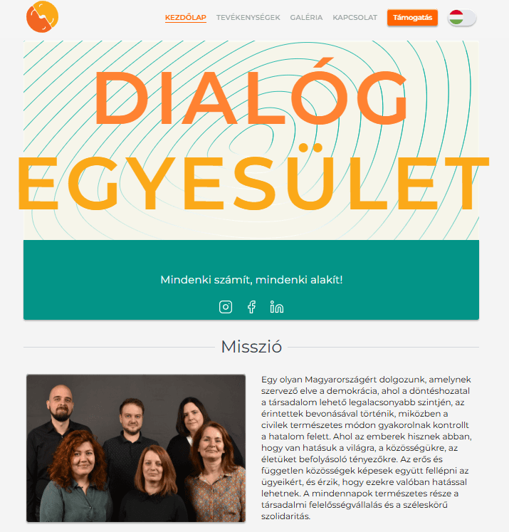 Dialóg Egyesület website